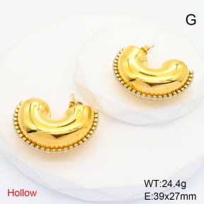 GEE001373vhmv-066  Stainless Steel Earrings  Zircon,Handmade Polished