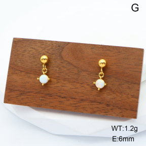 6E4003914bhki-G034  Stainless Steel Earrings  316L Synthetic Opal,Handmade Polished