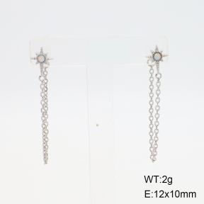 6E4003928bboj-G034  Stainless Steel Earrings  316L Synthetic Opal,Handmade Polished