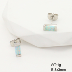 GEE001214vhha-106D  Stainless Steel Earrings  Synthetic Opal,Handmade Polished