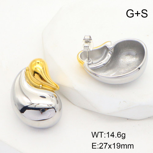 GEE001423ahjb-066  Stainless Steel Earrings  Handmade Polished
