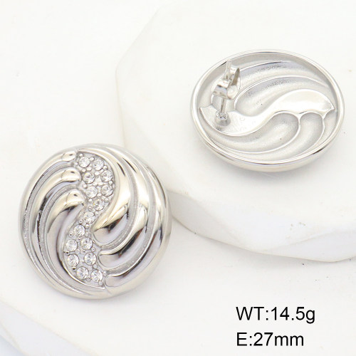 GEE001427bhva-066  Stainless Steel Earrings  Czech Stones,Handmade Polished