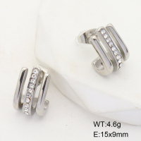 GEE001445vbpb-066  Stainless Steel Earrings  Czech Stones,Handmade Polished