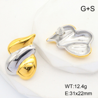 GEE001449ahjb-066  Stainless Steel Earrings  Handmade Polished