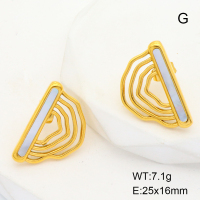 GEE001450bhia-066  Stainless Steel Earrings  Shell,Handmade Polished