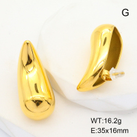 GEE001452bhia-066  Stainless Steel Earrings  Handmade Polished