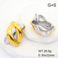 GEE001453ahjb-066  Stainless Steel Earrings  Handmade Polished