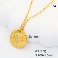 GEN001205bbov-066  Stainless Steel Necklace  Plastic Imitation Pearls,Handmade Polished