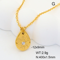 GEN001206bbov-066  Stainless Steel Necklace  Plastic Imitation Pearls,Handmade Polished