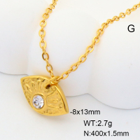 GEN001208bbov-066  Stainless Steel Necklace  Plastic Imitation Pearls,Handmade Polished