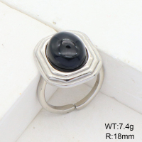 GER000829vhha-066  Stainless Steel Ring  Agate,Handmade Polished