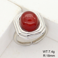 GER000831vhha-066  Stainless Steel Ring  Agate,Handmade Polished