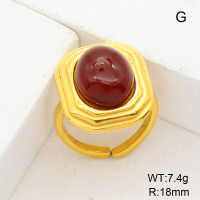 GER000832bhia-066  Stainless Steel Ring  Agate,Handmade Polished