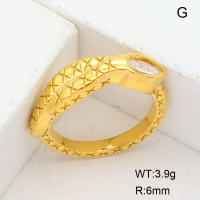 GER000840bhia-066  Stainless Steel Ring  6-8#  Zircon,Handmade Polished