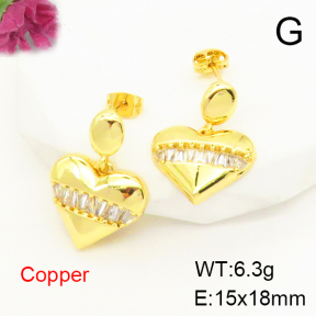 F6E404891bbov-L017  Fashion Copper Earrings