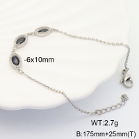 GEB000420bbnm-G037  Stainless Steel Bracelet  Zircon,Handmade Polished