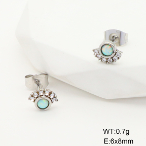 GEE001202vhmv-700  Stainless Steel Earrings  Czech Stones & Synthetic Opal ,Handmade Polished