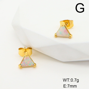 GEE001203ahlv-700  Stainless Steel Earrings  Synthetic Opal ,Handmade Polished
