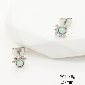 GEE001208bhia-700  Stainless Steel Earrings  Czech Stones & Synthetic Opal ,Handmade Polished