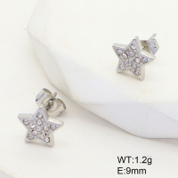 GEE001467aakl-G037  Stainless Steel Earrings  Czech Stones,Handmade Polished