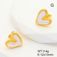 GEE001471vbnl-G037  Stainless Steel Earrings  Shell,Handmade Polished