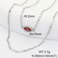 GEN001212bbmj-G037  Stainless Steel Necklace  Zircon,Handmade Polished