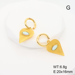 6E4003895aima-700  Stainless Steel Earrings  Synthetic Opal,Handmade Polished