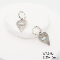 6E4003896aija-700  Stainless Steel Earrings  Synthetic Opal,Handmade Polished