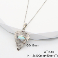 6N4004039bhia-700  Stainless Steel Necklace  Synthetic Opal,Handmade Polished