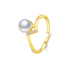 JR6036ajik-Y08  925 Silver Ring  5#  WT:1.6g  Shell pearl：6mm