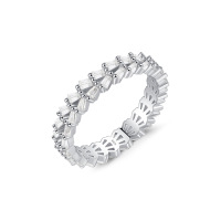 JR6072akml-Y08  925 Silver Ring  6#  WT:2.14g  4mm