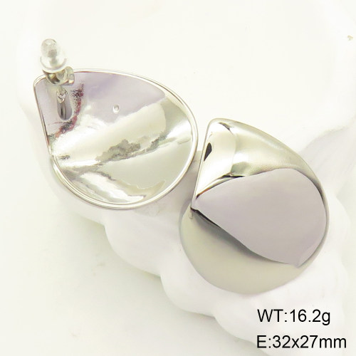 GEE001510bbov-066  Stainless Steel Earrings  Handmade Polished