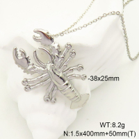GEN001218bbov-066  Stainless Steel Necklace  Handmade Polished