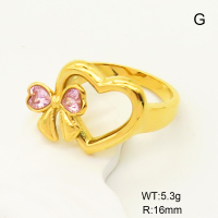GER000859bhia-066  Stainless Steel Ring  6-8#  Zircon,Handmade Polished