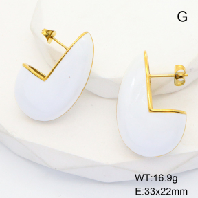GEE001555bhia-066  Stainless Steel Earrings  Enamel,Handmade Polished
