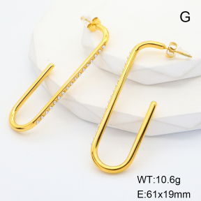 GEE001574bhia-066  Stainless Steel Earrings  Plastic Imitation Pearls,Handmade Polished
