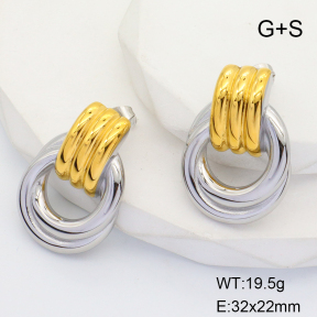 GEE001595vhkb-066  Stainless Steel Earrings  Handmade Polished