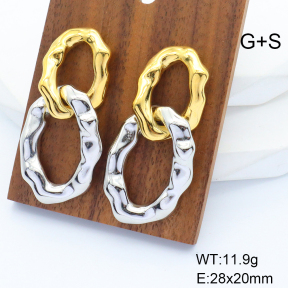 GEE001600vhkb-066  Stainless Steel Earrings  Handmade Polished