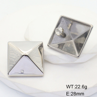 GEE001613bhva-066  Stainless Steel Earrings  Handmade Polished