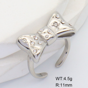 GER000862vhha-066  Stainless Steel Ring  Czech Stones,Handmade Polished