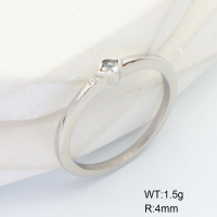 6R4000945vbpb-106D  6-8#  Stainless Steel Ring  Czech Stones & Zircon,Handmade Polished