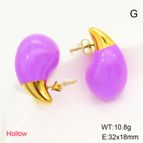 GEE001381vhkb-066  Stainless Steel Earrings  Enamel,Handmade Polished