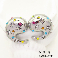GEE001630bhva-066  Stainless Steel Earrings  Czech Stones,Handmade Polished