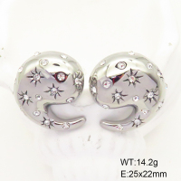 GEE001632bhva-066  Stainless Steel Earrings  Czech Stones,Handmade Polished