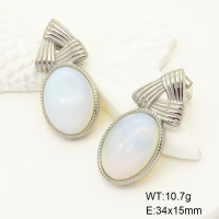 GEE001648bhva-066  Stainless Steel Earrings  Opalite,Handmade Polished