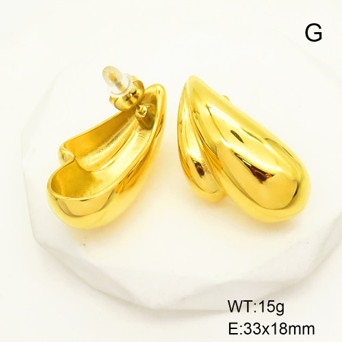 GEE001653bhia-066  Stainless Steel Earrings  Handmade Polished