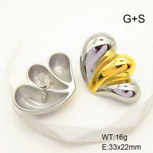 GEE001661ahjb-066  Stainless Steel Earrings  Handmade Polished