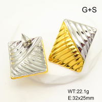 GEE001662ahjb-066  Stainless Steel Earrings  Handmade Polished