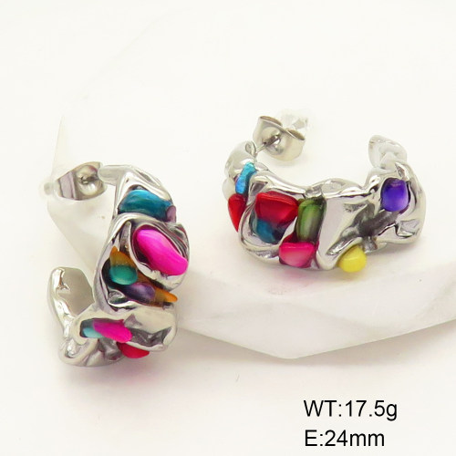 GEE001673bhva-066  Stainless Steel Earrings  Gemstone Beads,Handmade Polished
