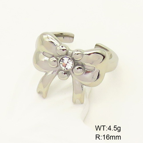 GER000868vbpb-066  Stainless Steel Ring  Czech Stones,Handmade Polished